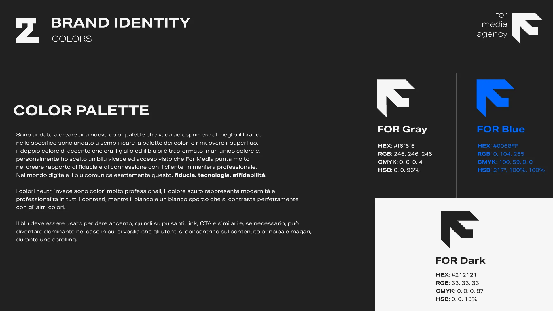 Identità visiva di For Media Agency